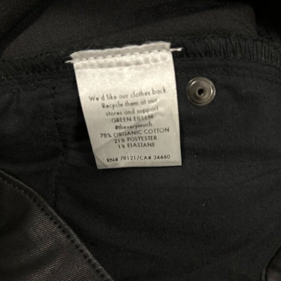Eileen Fisher Womens Black Organic Cotton Coated Skinny Jeans Size 6 - Picture 7 of 7